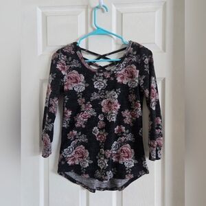 Floral Black and Pink Women's Sweater